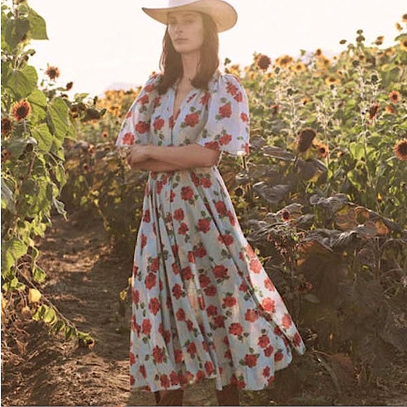 THE GREAT. Dresses & Skirts - The Great The Bridge Floral Midi-Dress